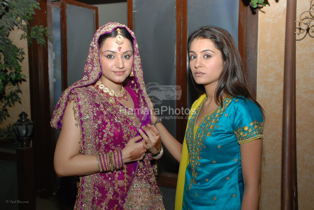 Aneesha Kapoor,Muskaan Mehani at the location of Dahej Serial on 9Xon March 13th 2008