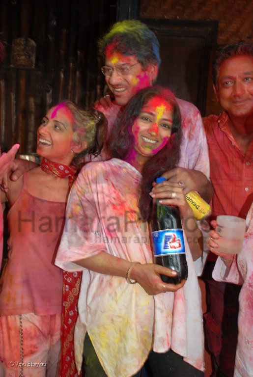 Divya Dutta, Kanwaljit Singh, Anooradha Patel at Shabana Azmi's holi bash at Her residence on March 22nd 2008 