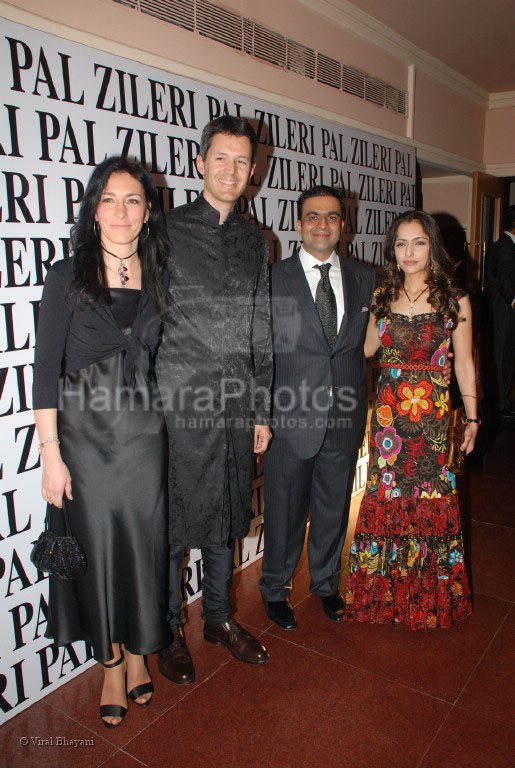 Mrs Manuela Miola, Mr. Miola, Yogesh Radhakrishnan and wife at the opening of Pal Zileri's first store in Mumbai  in The Hilton Towers on March 14th 2008