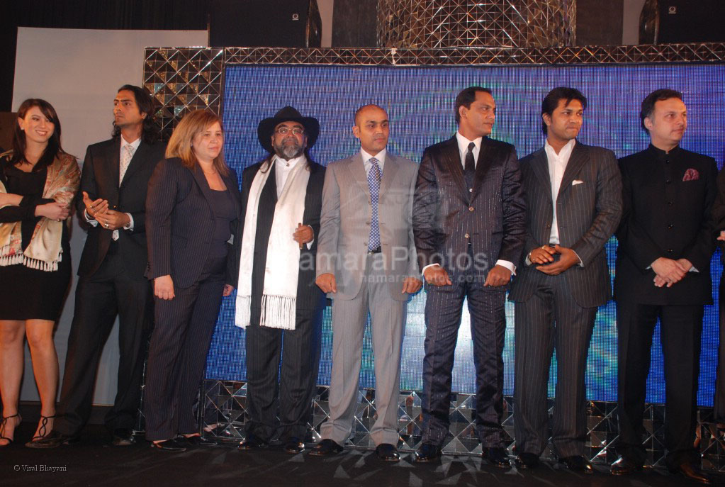 Virender Sehwag,Azaruddin at the opening of Pal Zileri's first store in Mumbai  in The Hilton Towers on March 14th 2008