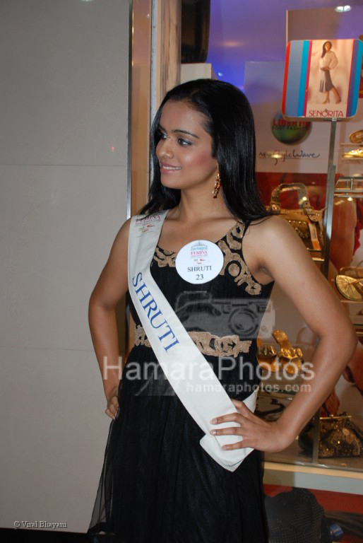 Femina Miss India contestants promote Liberty footwear in Inorbit Mall on March 27th 2008