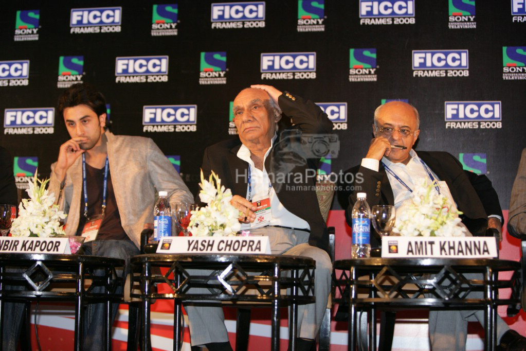Ranbir Kapoor, Yash Chopra and Amit Kumar at FICCI FRAMES in Rennaisance Powai on March 27th 2008