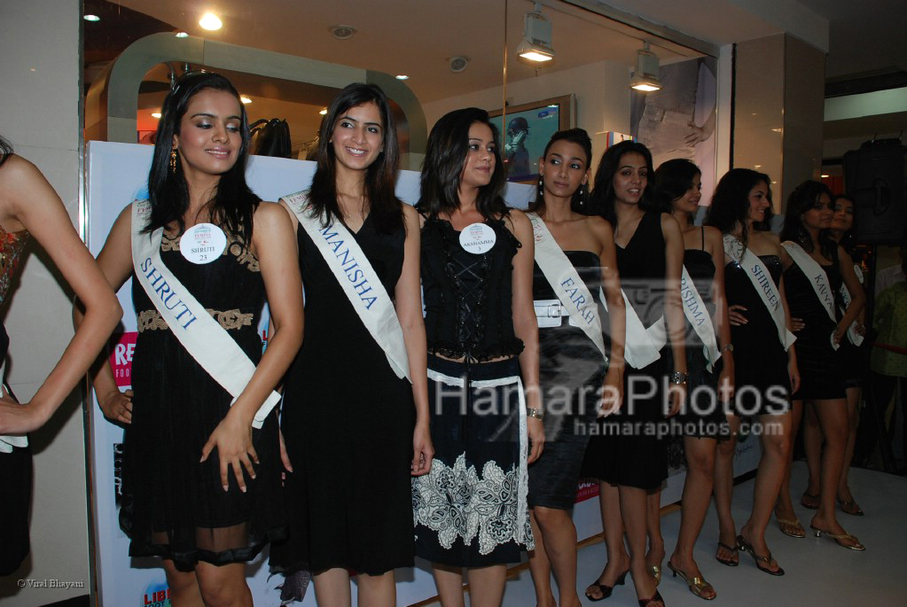 Femina Miss India contestants promote Liberty footwear in Inorbit Mall on March 27th 2008