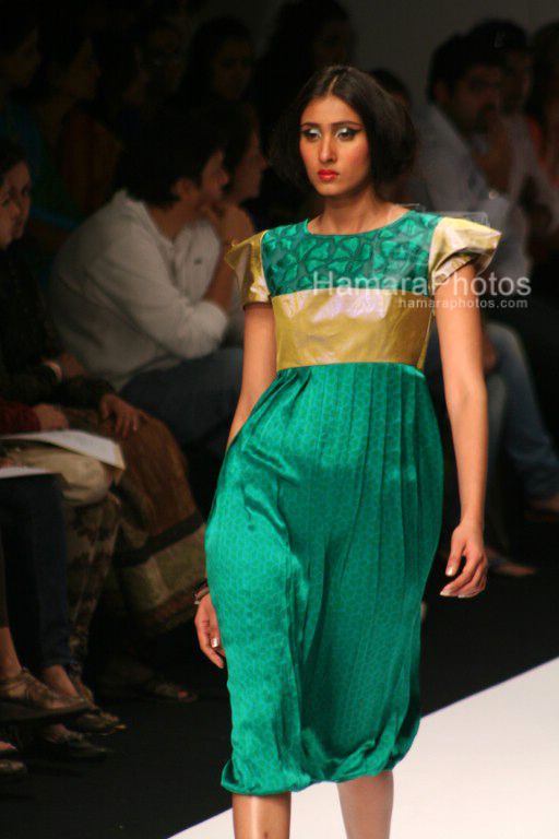 Model walks on the ramp for Dev R Nil at Lakme India Fashion Week on April 1st 2008