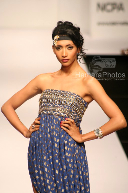 Model walks on the ramp for  Payal Singhal at Lakme India Fashion Week on April 1st 2008
