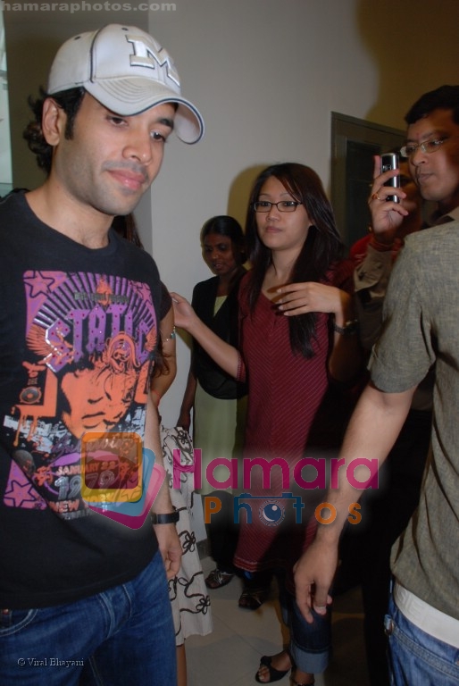 Tusshar Kapoor play holi at Big 92.7 FM radio station in Infinity Mall on March 20th 2008 