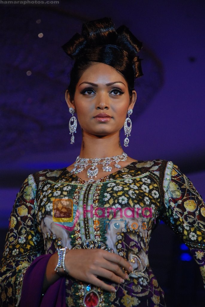 Model walks on the ramp for Tan Jewels fashion show in Taj Land's End on May 3rd 2008