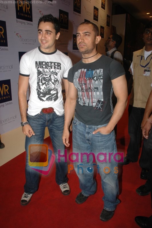 Imraan Khan, Aamir Khan at Indiana Jones premiere in  PVR, Goregaon on May 28th 2008