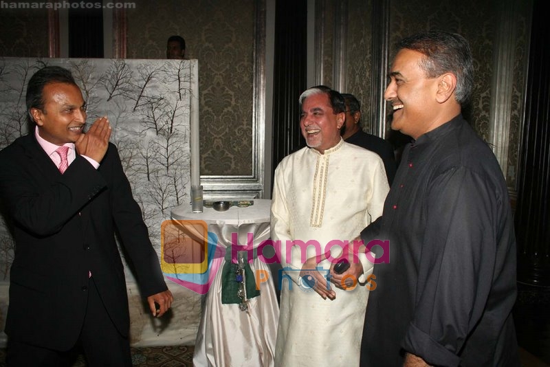 Anil Ambani, Subhash Chandra Goel, Praful Patel at Rahul Bajaj's bash in Taj Hotel on 10th June 2008