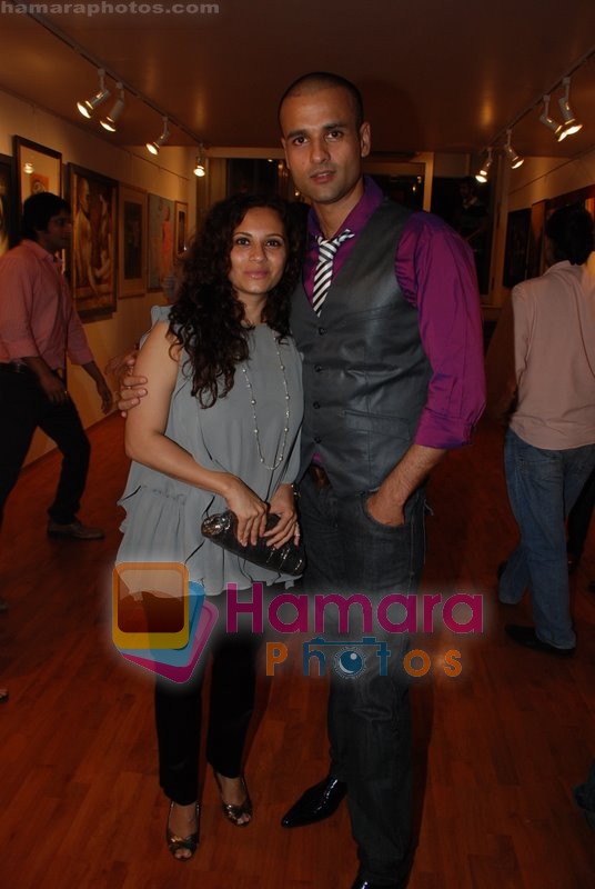 Rohit Roy with wife Mansi Joshi at Samsara Art Bash at Out of the Blues on Jun 13th 2008 