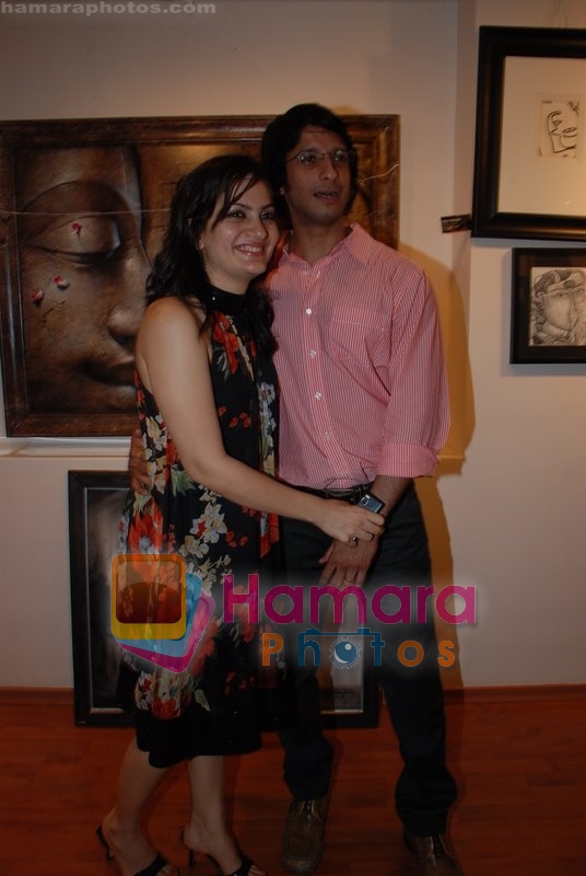 Sharman Joshi with wife, Prerna at Samsara Art Bash at Out of the Blues on Jun 13th 2008 