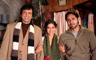 K. K. Menon, Sonali Kulkarni and Parvin Dabbas in a still from the movie Via Darjeeling