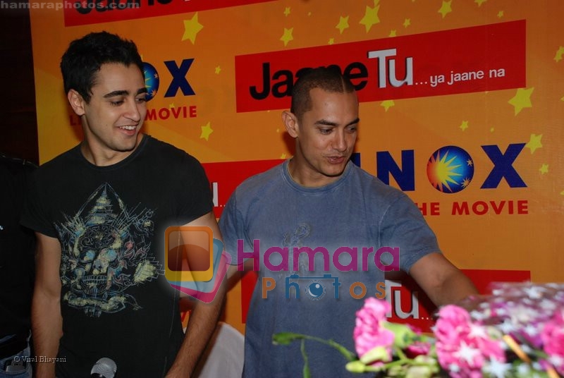 Aamir Khan,Imran Khan  at Jaane Tu Ya Jaane Na team at Inox on July 4th 2008