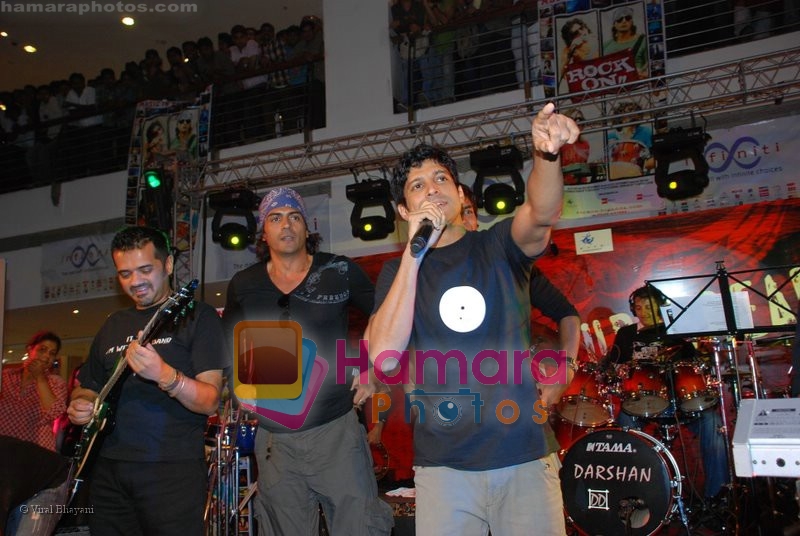Ehsaan, Arjun Rampal, Farhan Akhtar at the Rock On music launch in Cinemax on July 7th 2008