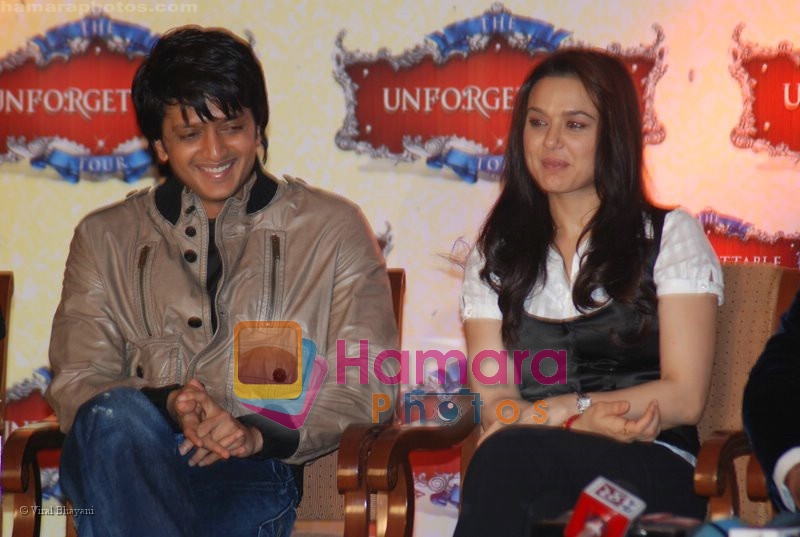 Ritesh Deshmukh, Preity Zinta at the Unforgettable Tour Press Meet in Taj Land's End on July 11th 2008 
