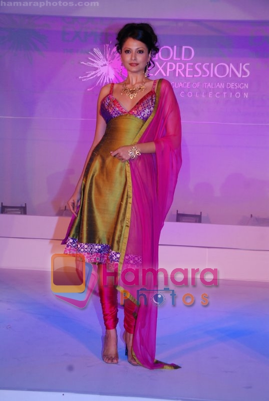 Model walks on the ramp for Gold Expressions 2008 Collection in New Delhi on 15th July 2008