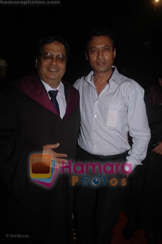Subhash Ghai, Irrfan Khan at Whistling Woods convocation ceremony in Film City on 18th July 2008