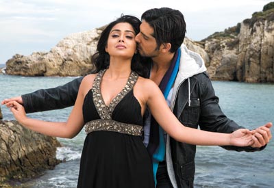 Shriya Saran and Zayed Khan in a still from the movie Mission Istaanbul