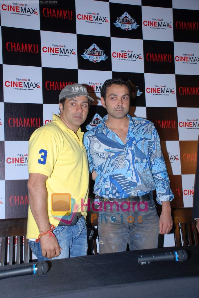 Bobby Deol and Sunny Deol promote Chamku at Cinemax Thane on 28th August 2008 