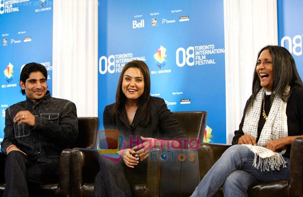 Vansh Bhardwaj, Preity Zinta, Deepa Mehta at the Heaven On Earth press conference in Toronto International Film Festival held at the Sutton Place Hotel on September 6, 2008 in Toronto, Canada 