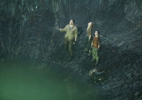 Brendan Fraser, Josh Hutcherson, Anita Briem in a still from the movie Journey to the Center of the Earth 