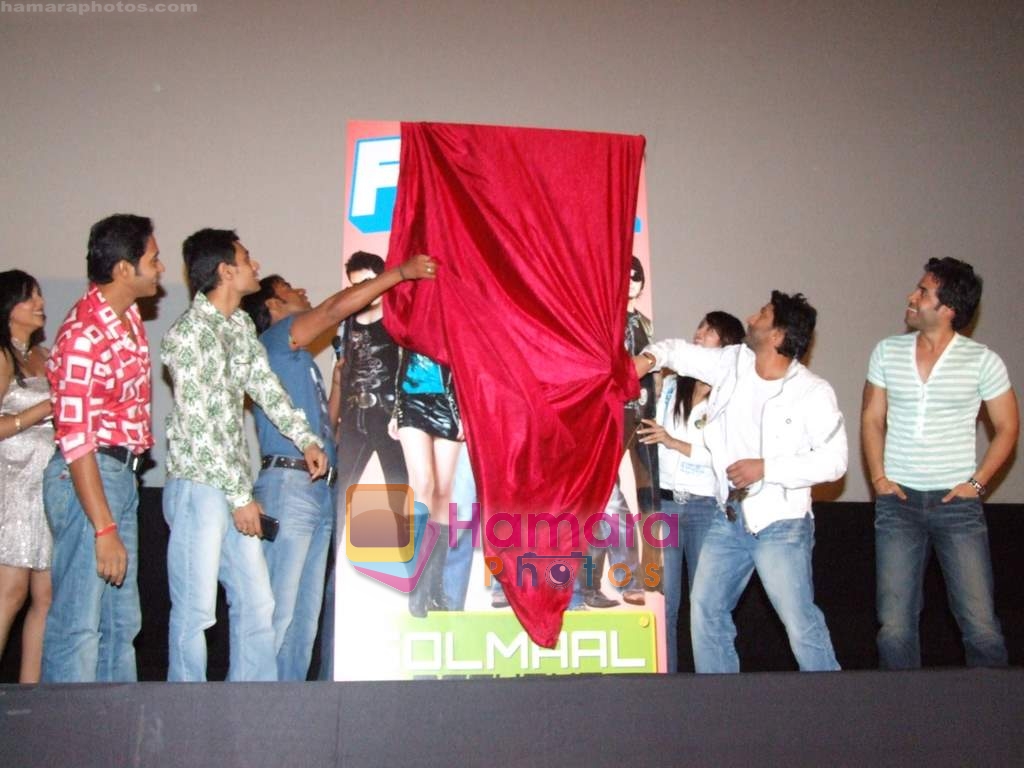 Ajay Devgan, Arshad Warsi, Tusshar Kapoor, Shreyas Talpade, Dhilin Mehta at the Unveiling of Golmaal Returns in Cinemax, Versova on 13th September 2008 