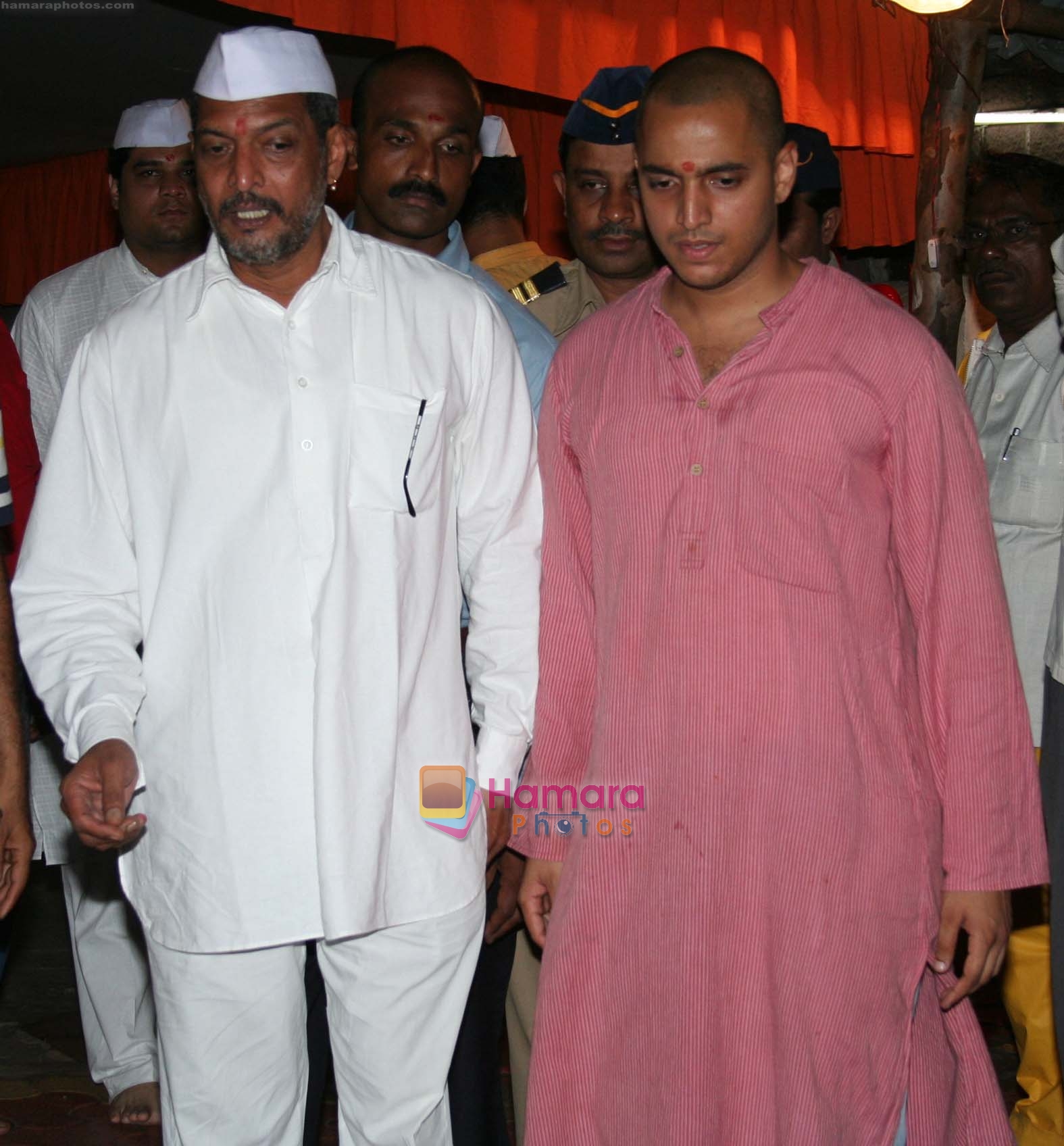 Nana Patekar with son at the Ganpati Celebrationt in RK studios, Chembur on 14th September 2008  