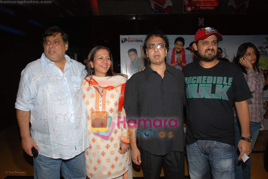David and lali dhawan wth anant mahdevan and sajid at the premiere of Welcome to Sajjanpur in Cinemax on 18th September 2008
