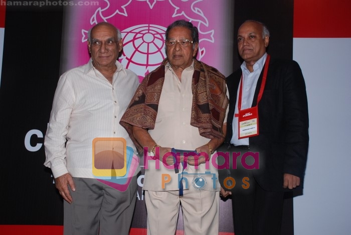 Yash Chopra, Om Prakash, Manmohan Shetty at the 3rd annual conference on cinema tourismin The Leela Hotel, Andheri, Mumbai on 16th October 2008 