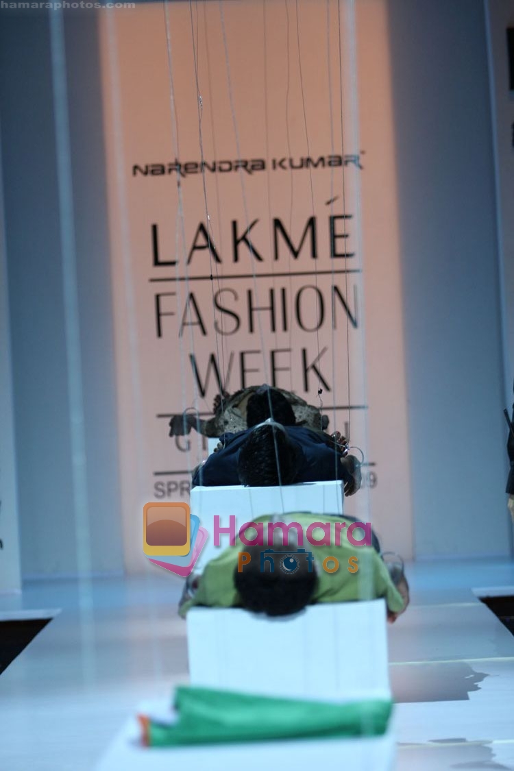 Model walk the ramp for Narendra Kumar's Show at Lakme Fashion Week 2008 on 22nd October 2008 