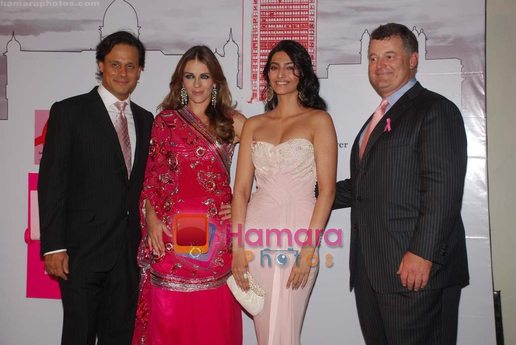 Sonam Kapoor, Elizabeth Hurley, Arun Nayar at an event to create Breast Cancer awareness in Taj Hotel on 23rd October 2008 