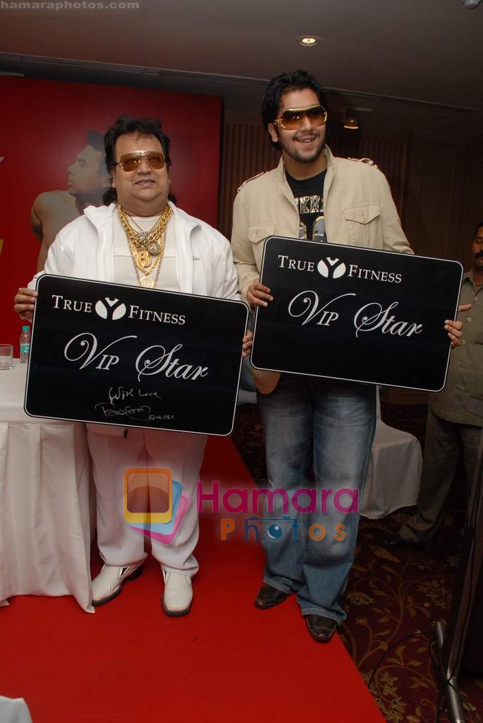 Bappi Lahiri with Son Bappa Lahiri at the Launch of Hot Yoga by Bikram Chaoudhary in BJN on 27th October 2008 