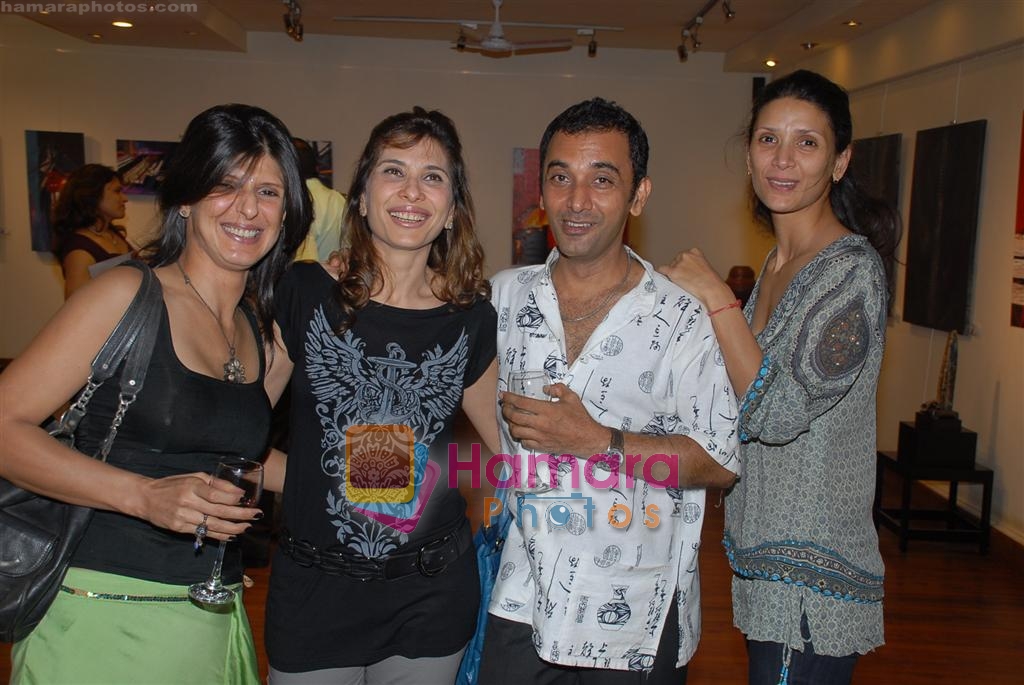 Mehr Jesia with her Sister at artist Adli Writer's art exhibition on 30th October 2008 