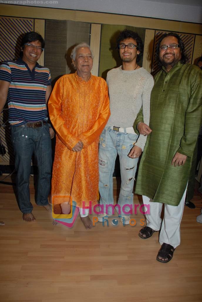 Sonu Nigam, Ustad Ghulam Mustafa Khan, Ismail Darbar, Shaan at the Mahurat of Film Tomorrow in Sound City, Empire House, Andheri W on 12th November 2008 