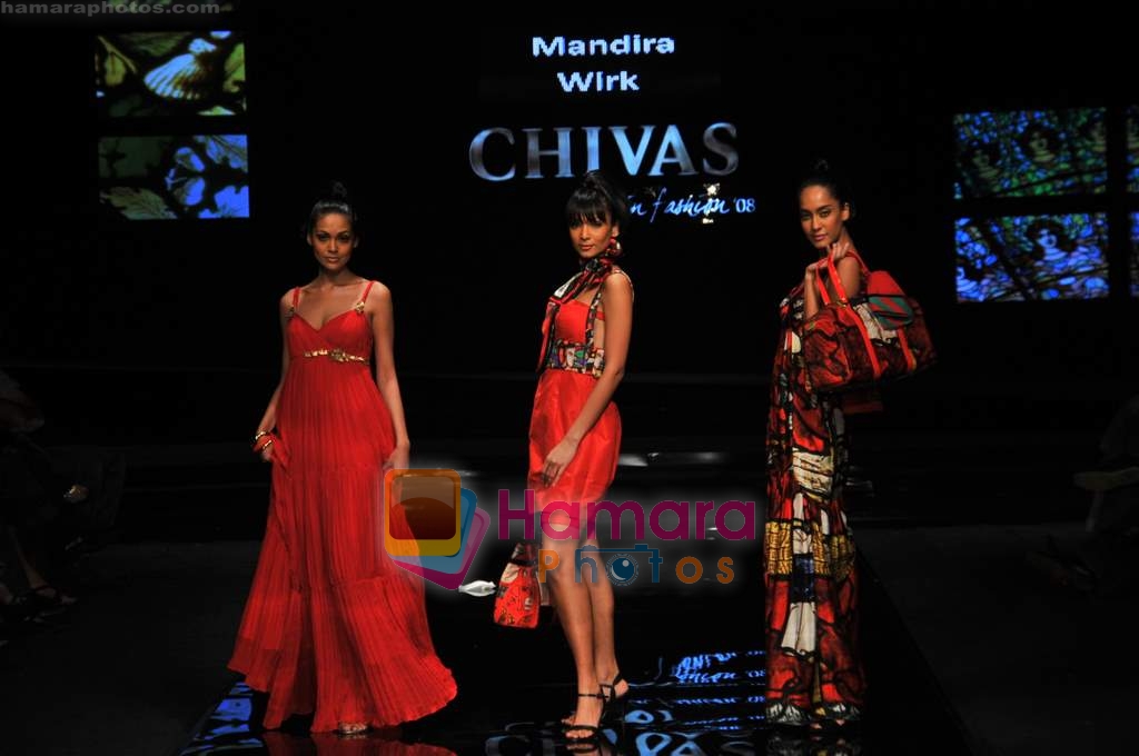 Model wallk the ramp for Mandira Wirk at Chivas Fashion tour in Delhi on 19th November 2008
