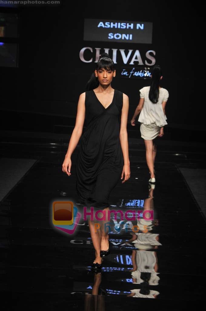 Model wallk the ramp for Ashish Soni at Chivas Fashion tour in Delhi on 19th November 2008