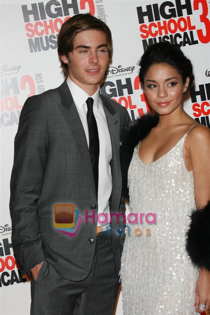 Zac Efron, Vanessa Hudgens at the High School musical 3 premiere in Paris on 20th November 2008