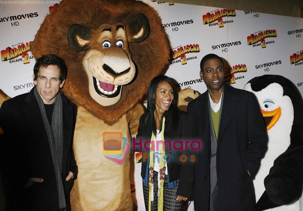 Ben Stiller, Chris Rock and Jada Pinkett Smith at Madagascar 2 premiere in London on 24th November 2008