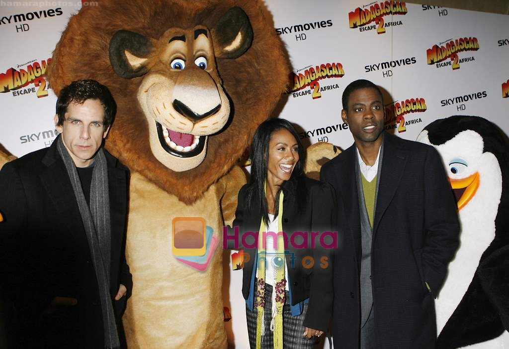 Ben Stiller, Chris Rock and Jada Pinkett Smith at Madagascar 2 premiere in London on 24th November 2008