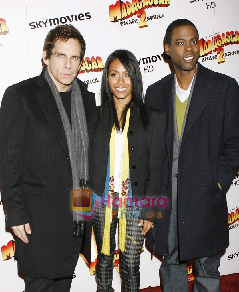 Ben Stiller, Chris Rock and Jada Pinkett Smith  at Madagascar 2 premiere in London on 24th November 2008