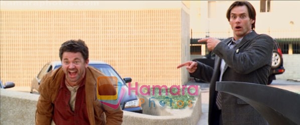Jim Carrey, John Michael Higgins in still from the movie Yes Man