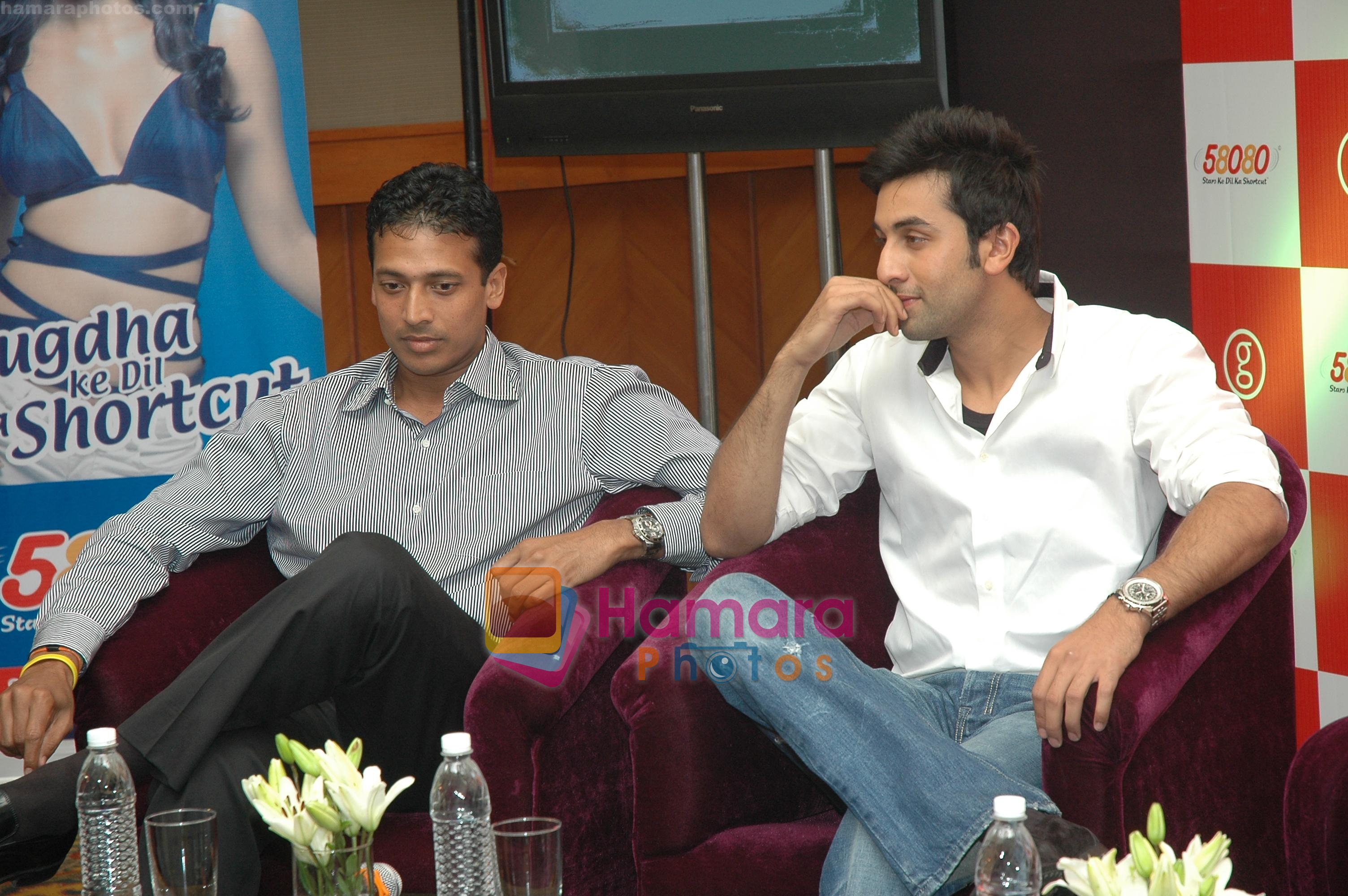 Mr. Mahesh Bhupathi and Mr. Ranbir Kapoor at the Launch of their official websites on 9th December 2008