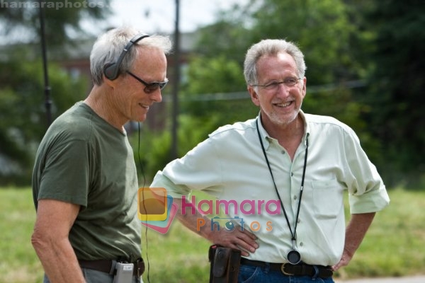 Clint Eastwood, Tom Stern in still from the movie Gran Torino
