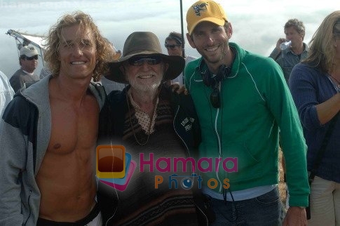 Matthew McConaughey, Willie Nelson in still from the movie Surfer, Dude