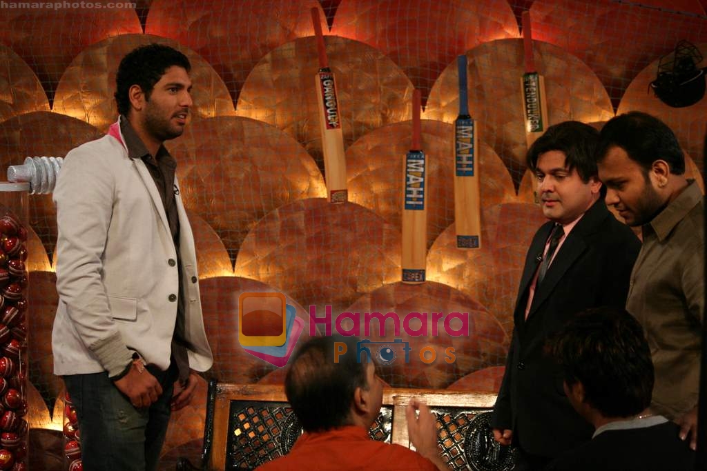 Yuvraj Singh at a promotional event for sony's new comedy circus 'Chinchpokali to China_ in Mohan Studios on 28th December 2008 