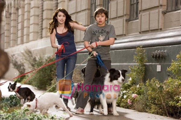 Emma Roberts, Jake T. Austin in a still from movie Hotel for Dogs 