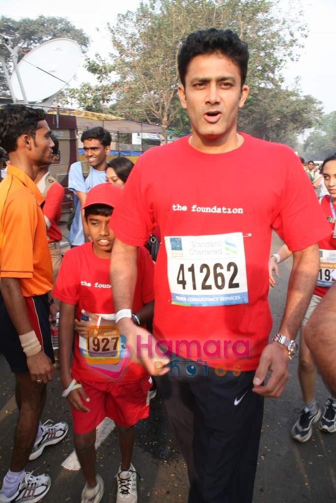 Anil Kumble at Mumbai Marathon 2009 on 18th Jan 2009 