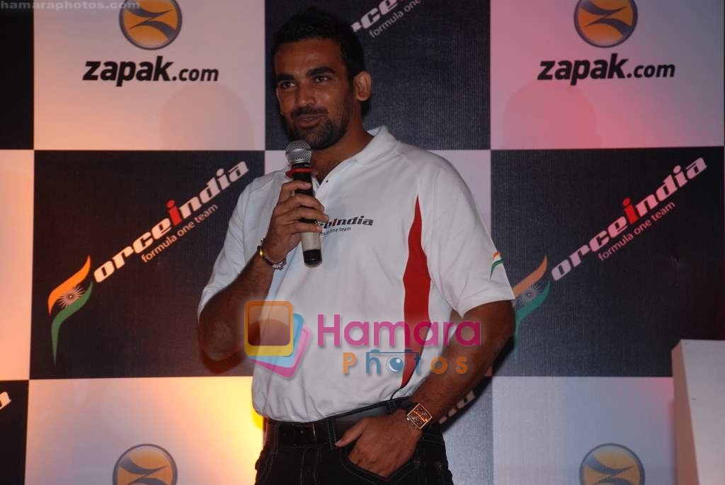 Zaheer Khan at the launch of Force India, Zapak Speed challenge in Sports Bar on 21st Jan 2009 
