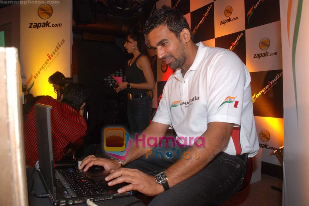 Zaheer Khan at the launch of Force India, Zapak Speed challenge in Sports Bar on 21st Jan 2009 
