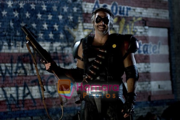 Jeffrey Dean Morgan in still from the movie Watchmen